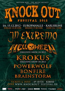 Poster Knock Out Festival 2012 - In Extremo, Helloween, Krokus, Powerwolf, Bonfire, Brainstorm